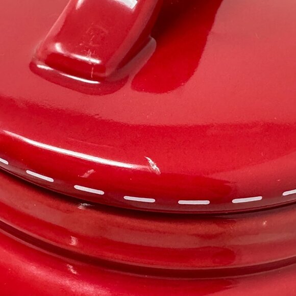 Rae Dunn Red Santa Paws Ceramic Treat Jar Canister Christmas Themed Pet Storage - Picture 3 of 15